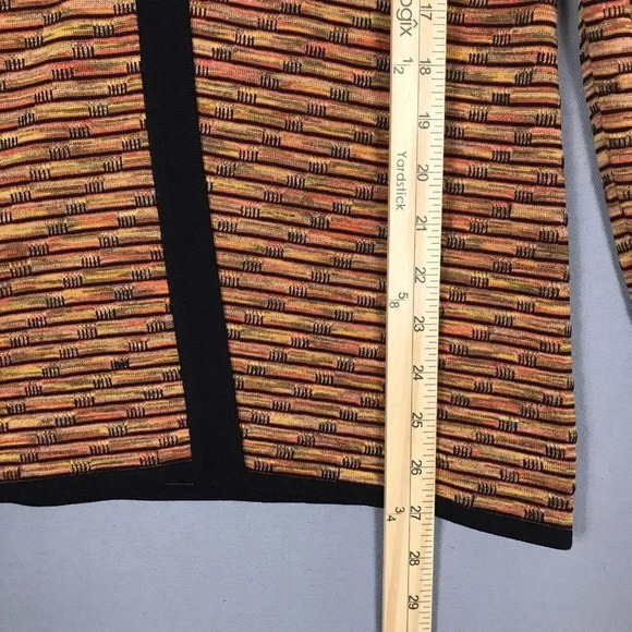 Exclusively Misook Long Sleeve Cardigan Size XS Brown Orange One Button Sweater - Picture 13 of 15